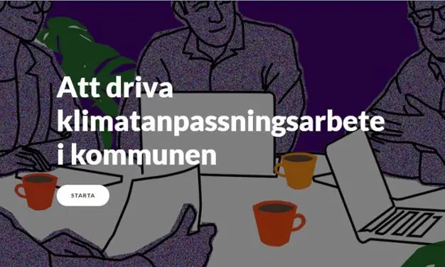 Skärmbild som visar introduktionen till webbtjänsten Lathund för klimatanpassning.