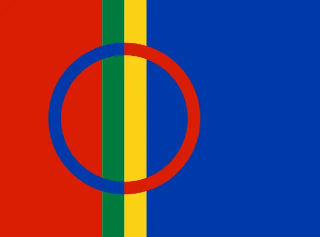 Bild på den samiska flaggan.