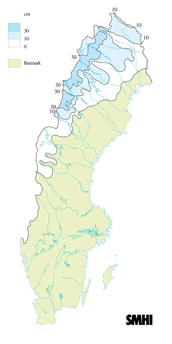 Snödjup den 30 november 2011.