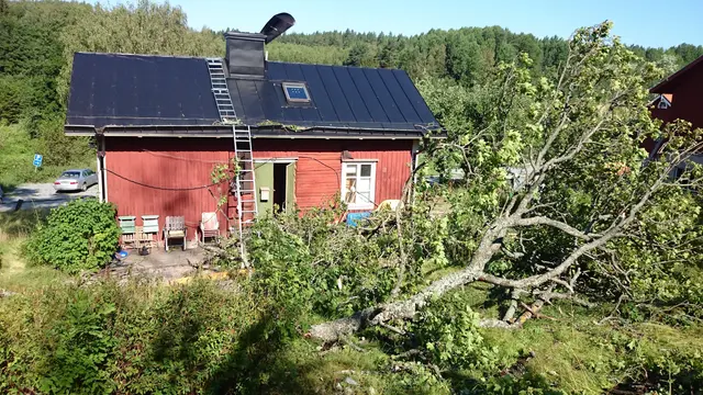 Trombskador i Österby i juli 2014