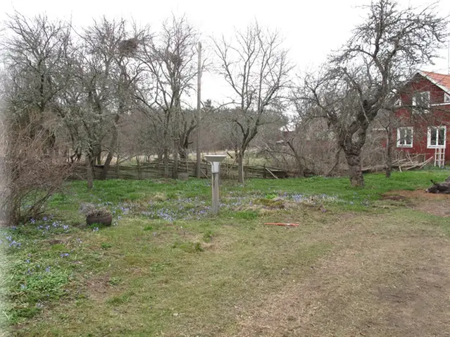 Klimatstation intill ett hus.