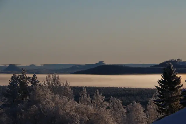 Över luftspegling i Ytterberg, Härjedalen