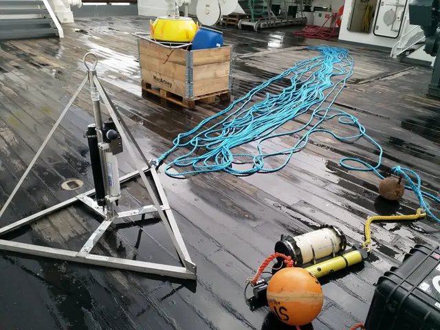 Bottenmätsystem redo för utsättning vid positionen i Hanöbukten
