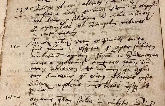 Foto på gammal skrift