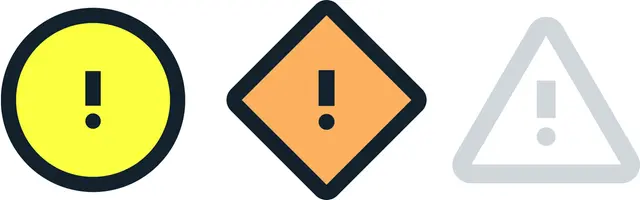 Symboler för gul och orange varningsivå