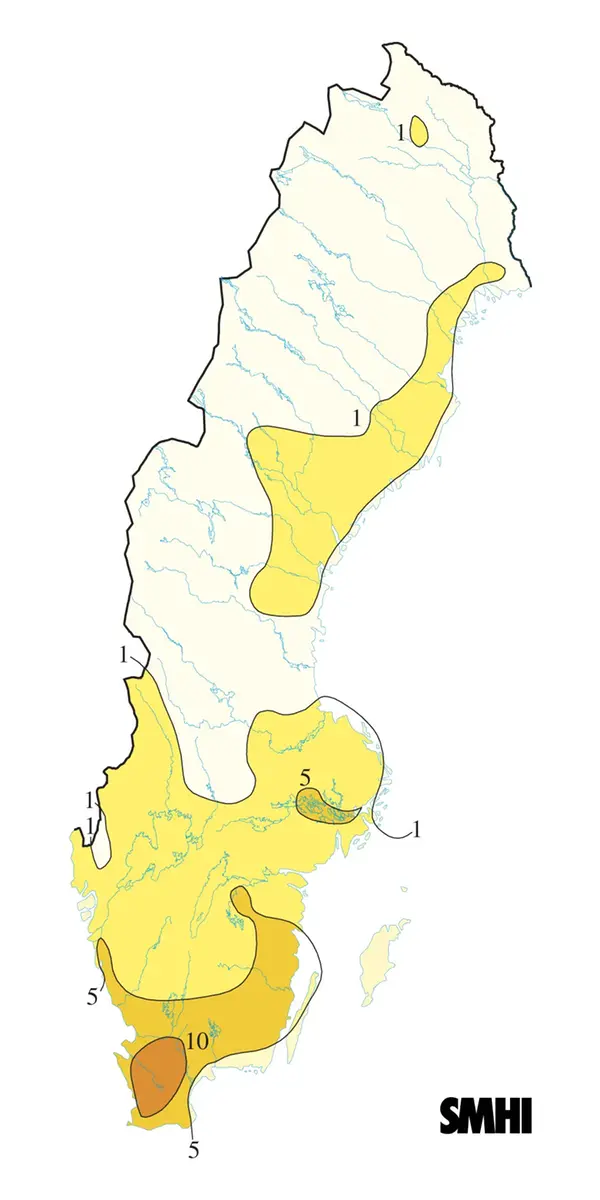 Karta över högsommardagar sommaren 2012.