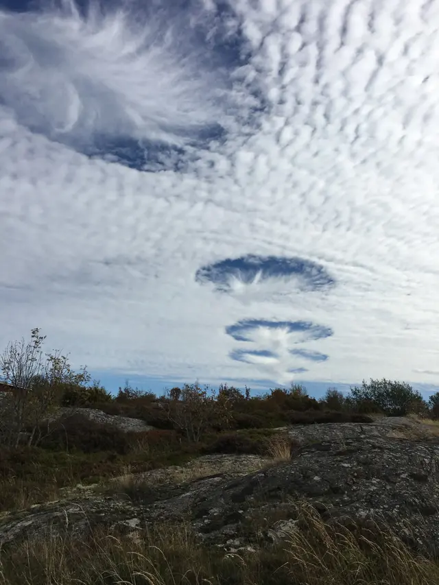 Bilden visar fenomenet som ger hål i molntäcket.